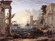 Claude Lorrain Seaport with the Embarkation of the Queen of Sheba df Spain oil painting reproduction